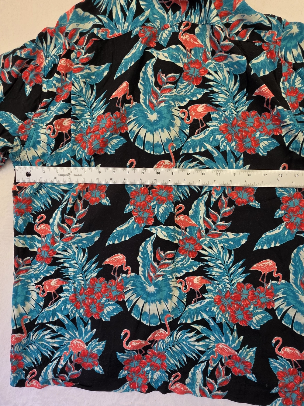 Cubavera Flamingo Hawaiian Shirt Mens Medium Tropical Rayon Button Up Camp Shirt - Picture 5 of 5